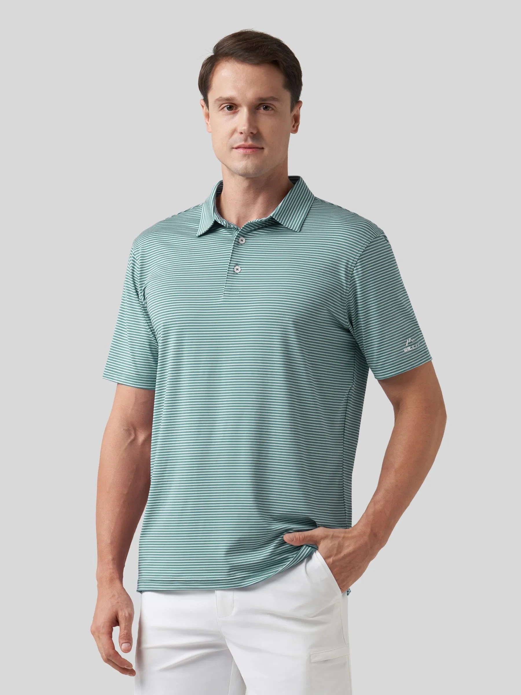 Men's Casual Striped Golf Polo Shirts