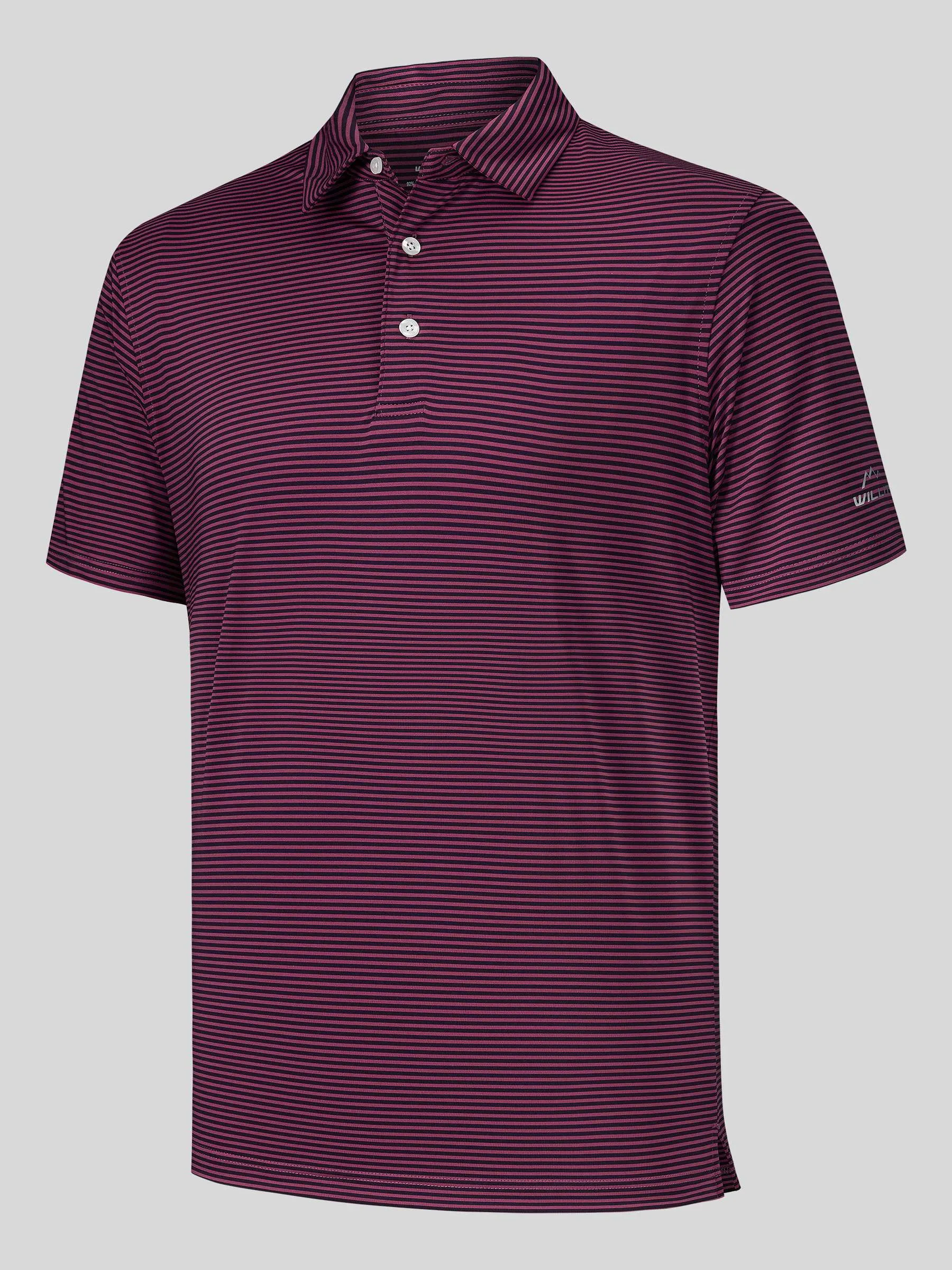 Men's Casual Striped Golf Polo Shirts