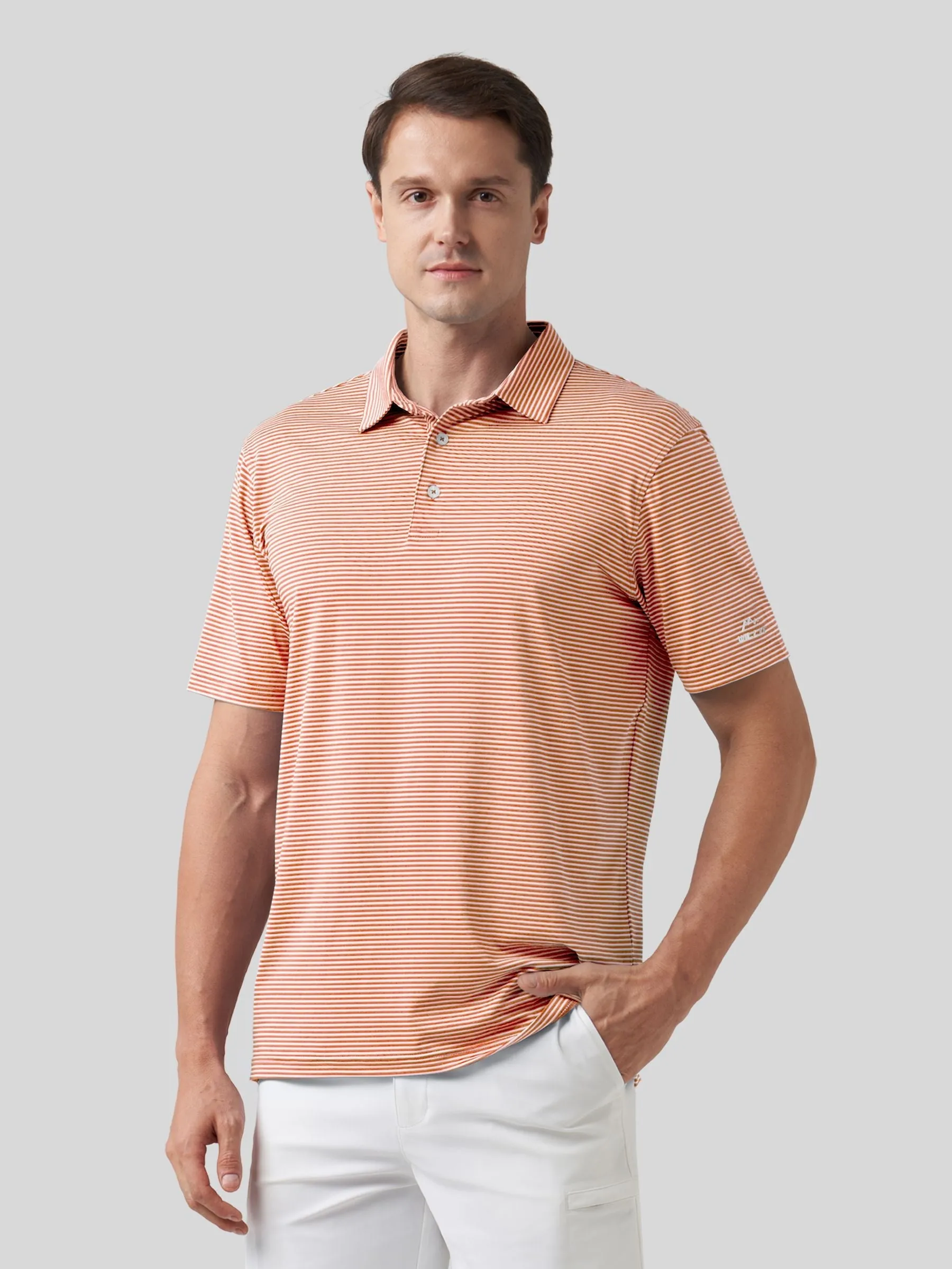 Men's Casual Striped Golf Polo Shirts