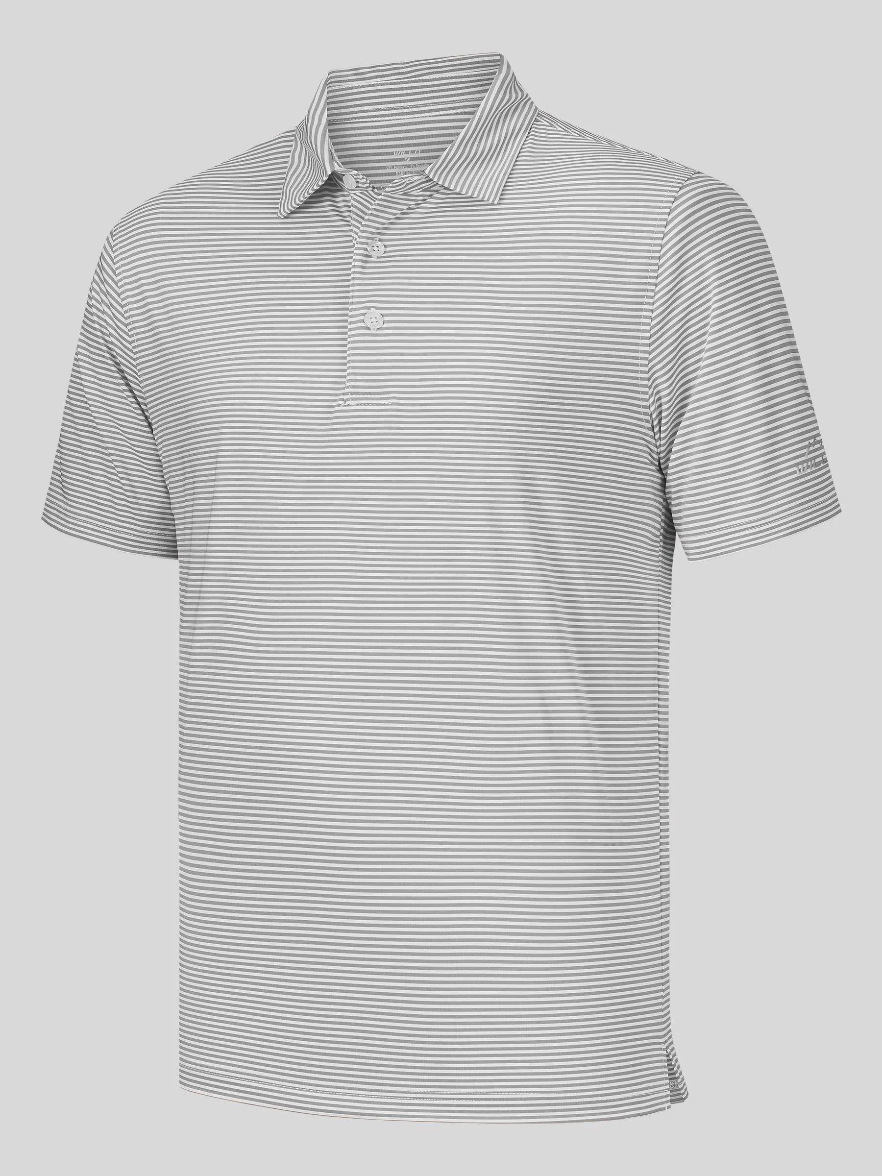 Men's Casual Striped Golf Polo Shirts