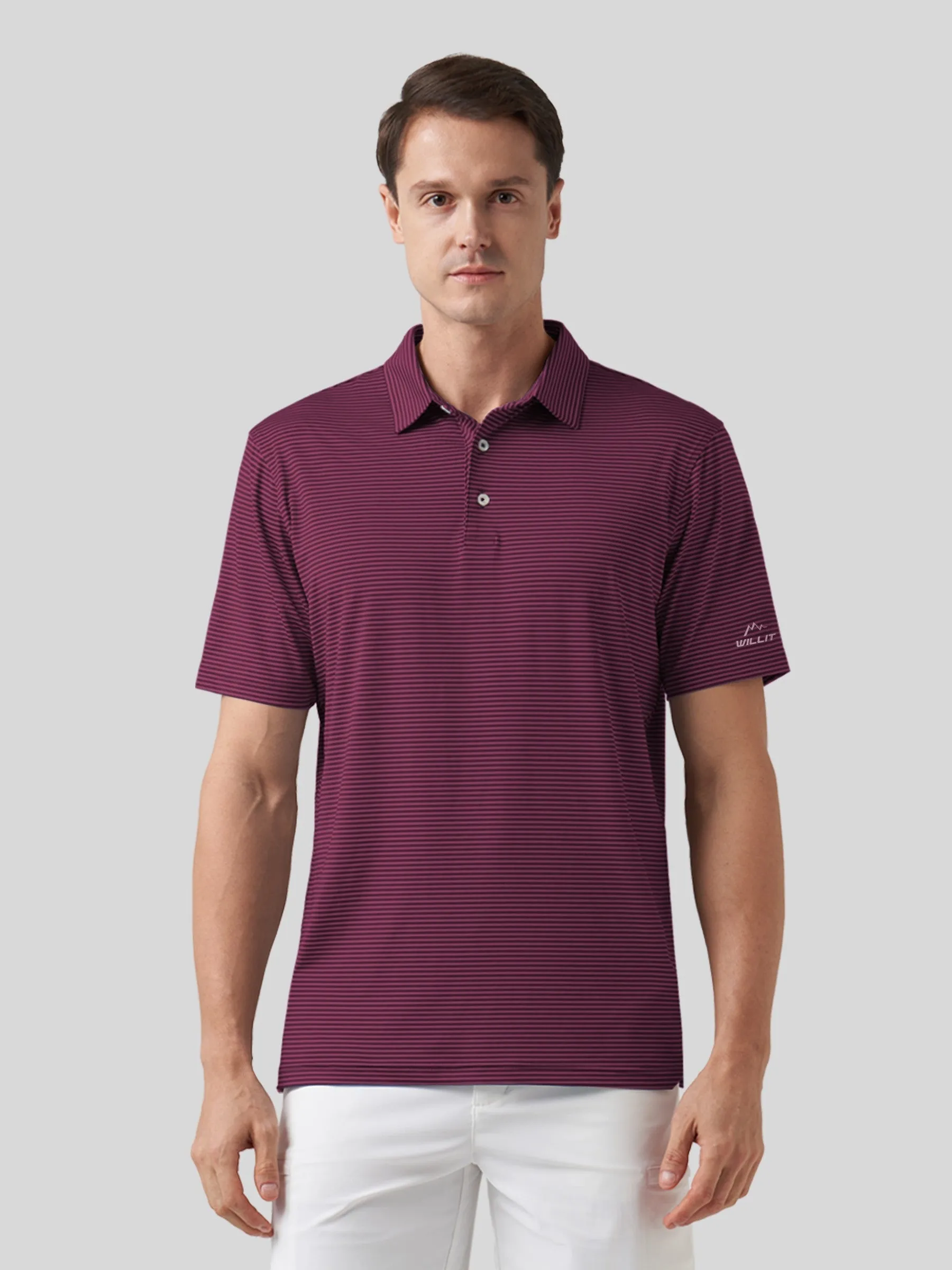 Men's Casual Striped Golf Polo Shirts