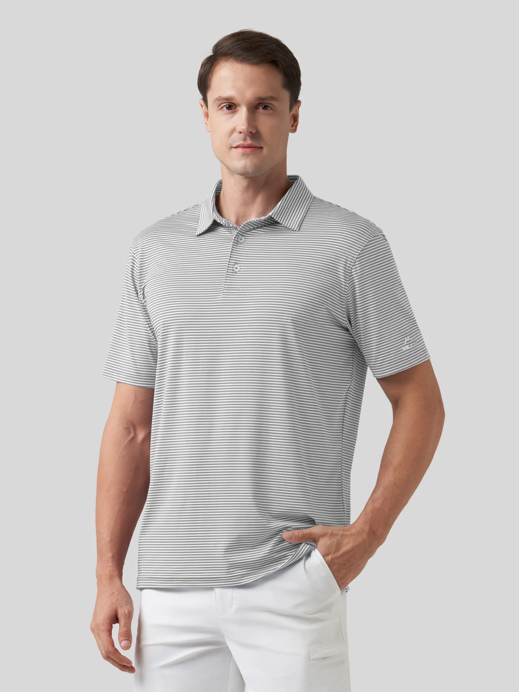 Men's Casual Striped Golf Polo Shirts