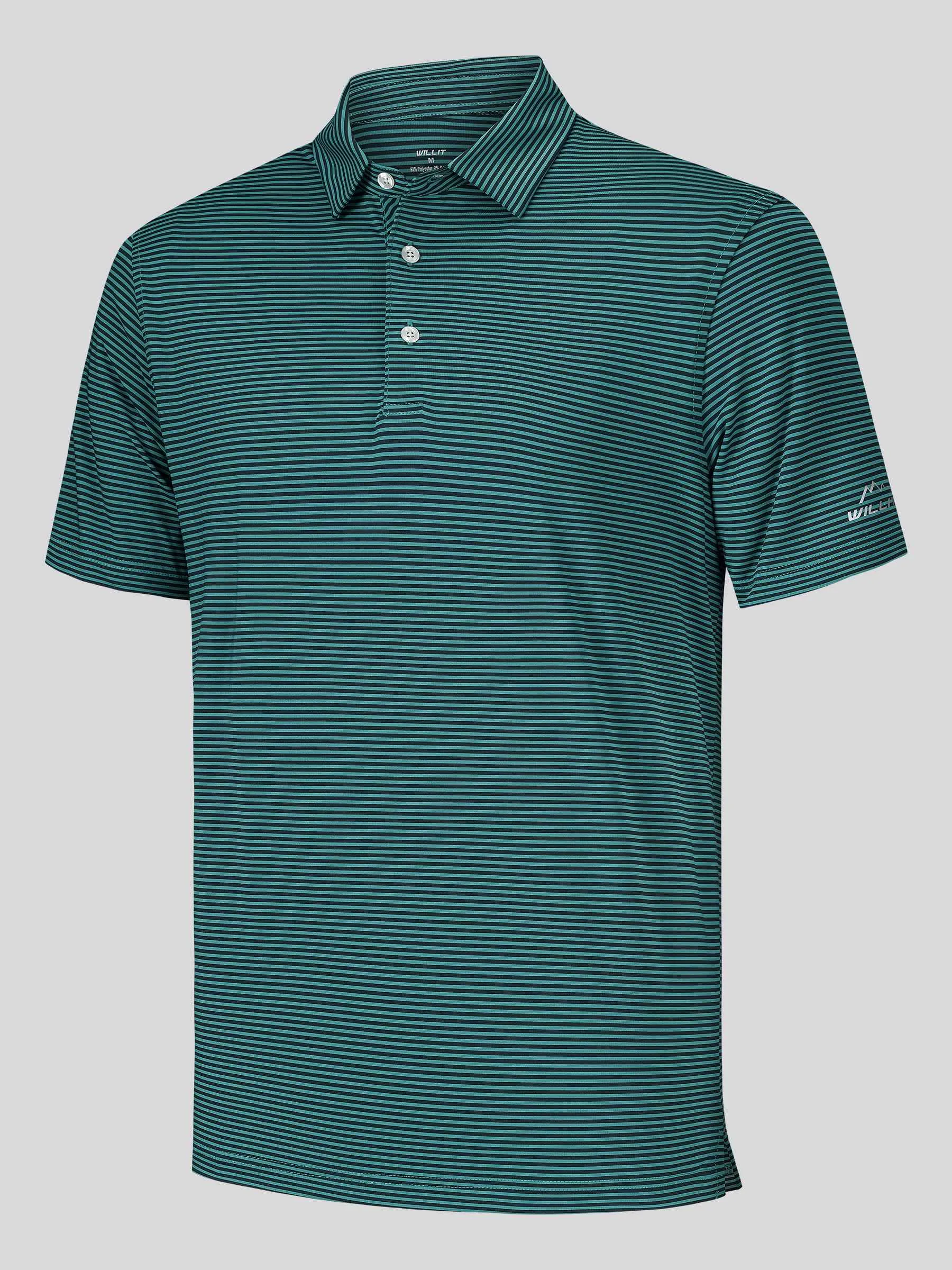 Men's Casual Striped Golf Polo Shirts