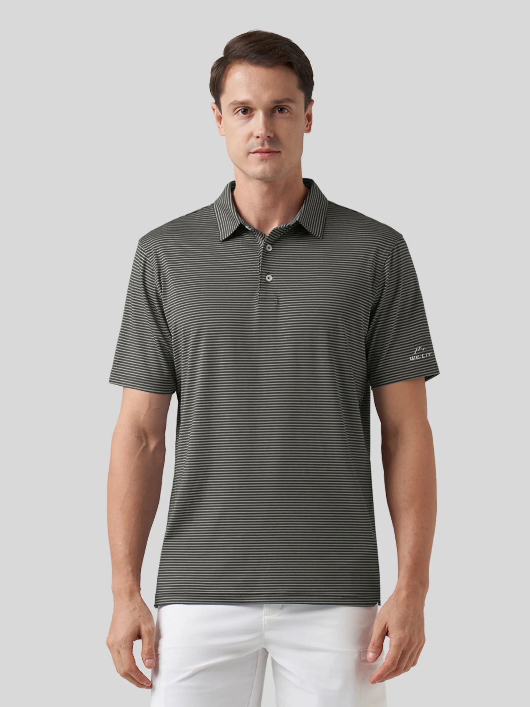Men's Casual Striped Golf Polo Shirts