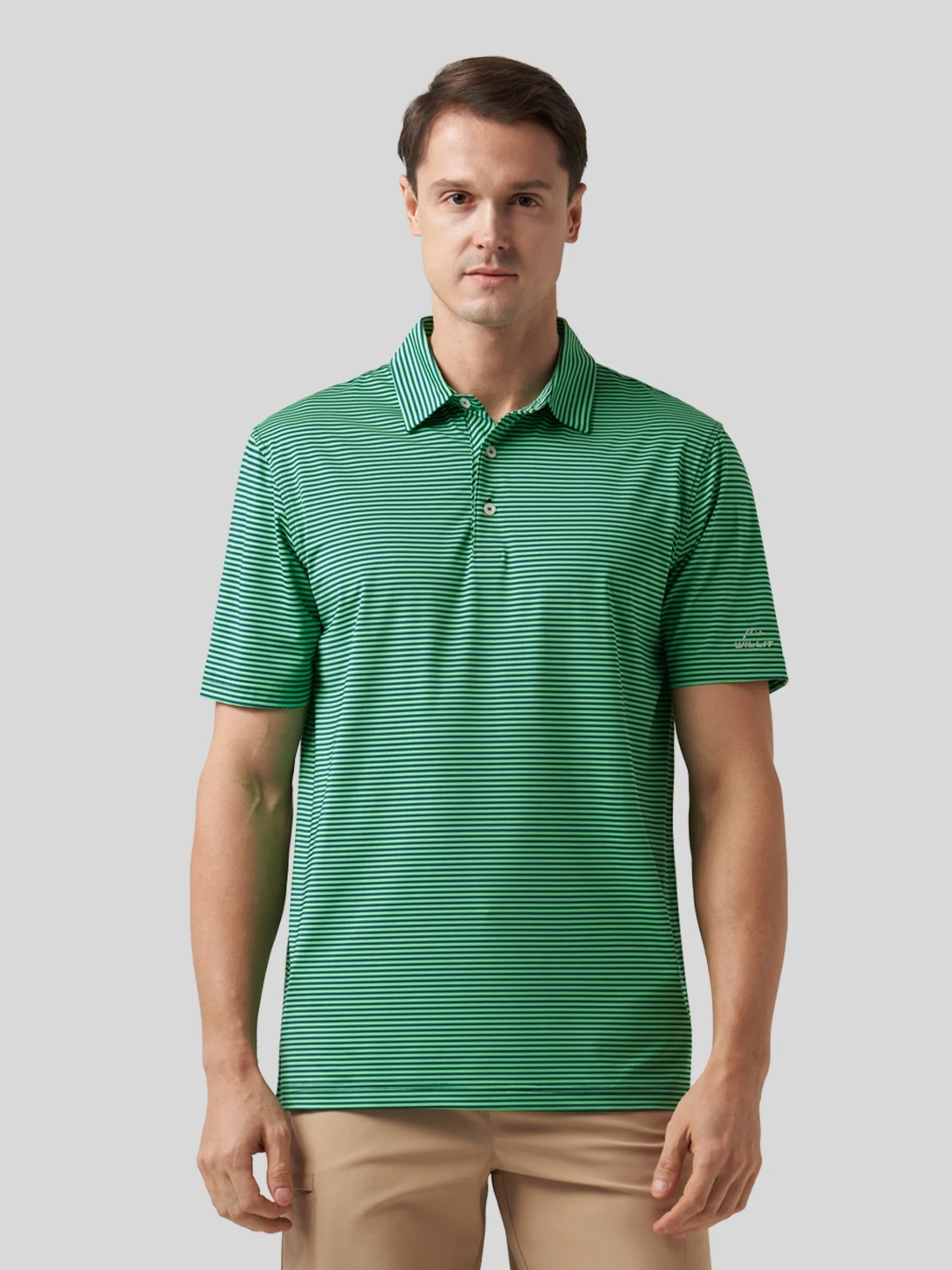 Men's Casual Striped Golf Polo Shirts