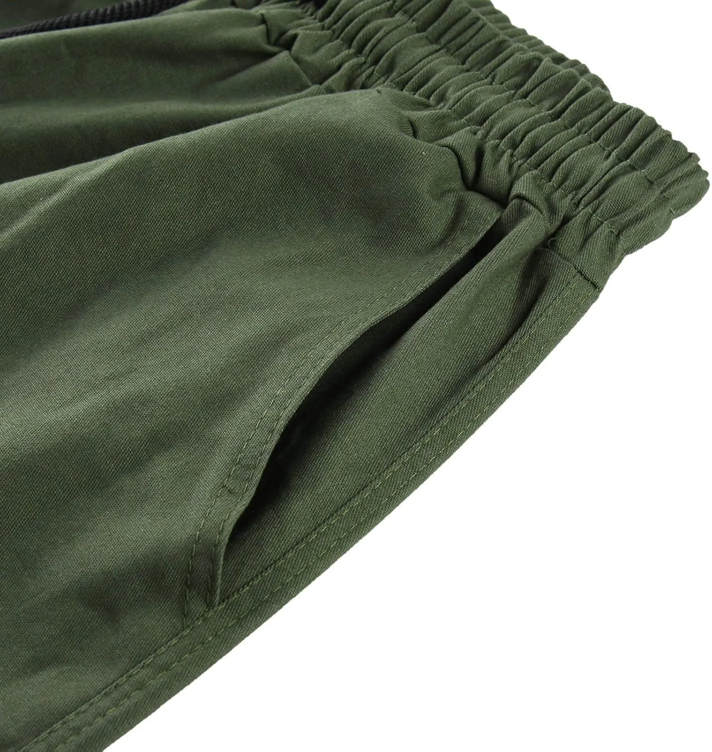 Men's Causal Cargo Pants Solid Color Multi Pockets Straight Leg Trousers Loose Fit Hiking Joggers Sport Pants