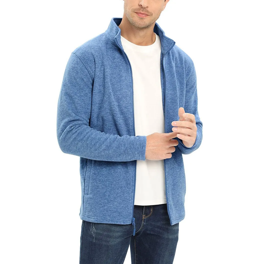 Men's Fleece Jackets Full Zip Lightweight Casual Soft Warm Coats with Pockets