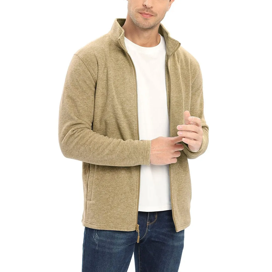 Men's Fleece Jackets Full Zip Lightweight Casual Soft Warm Coats with Pockets
