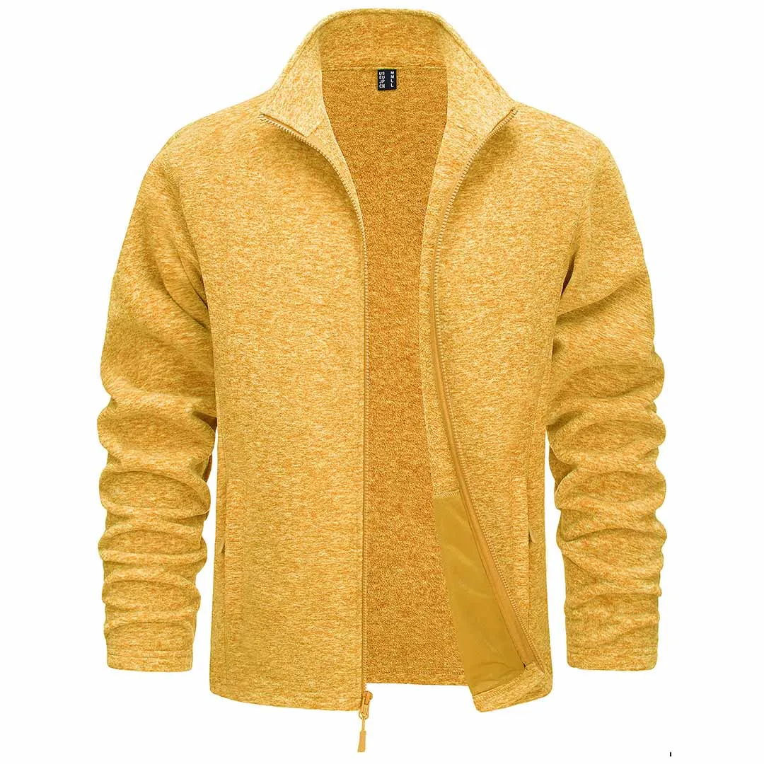 Men's Fleece Jackets Full Zip Lightweight Casual Soft Warm Coats with Pockets