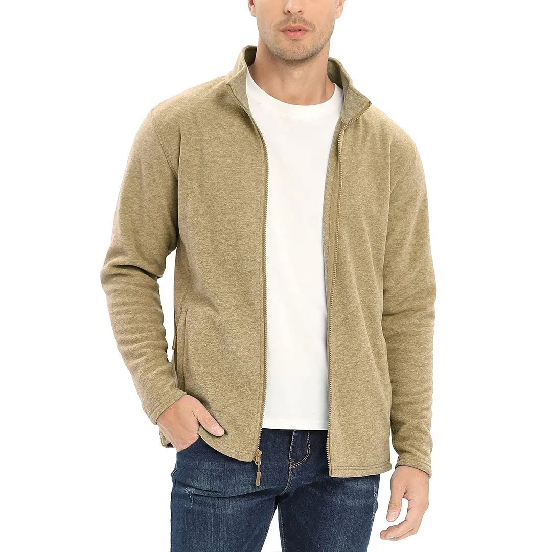 Men's Fleece Jackets Full Zip Lightweight Casual Soft Warm Coats with Pockets