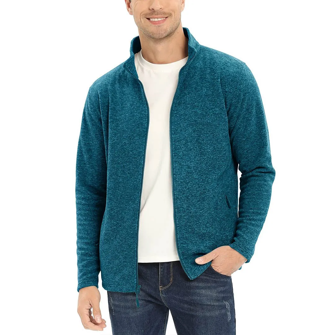 Men's Fleece Jackets Full Zip Lightweight Casual Soft Warm Coats with Pockets