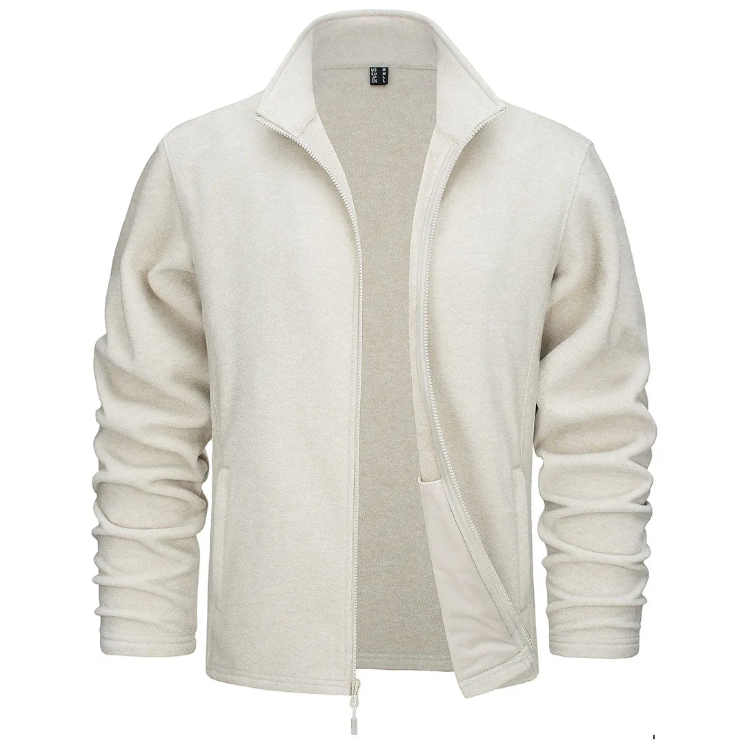 Men's Fleece Jackets Full Zip Lightweight Casual Soft Warm Coats with Pockets