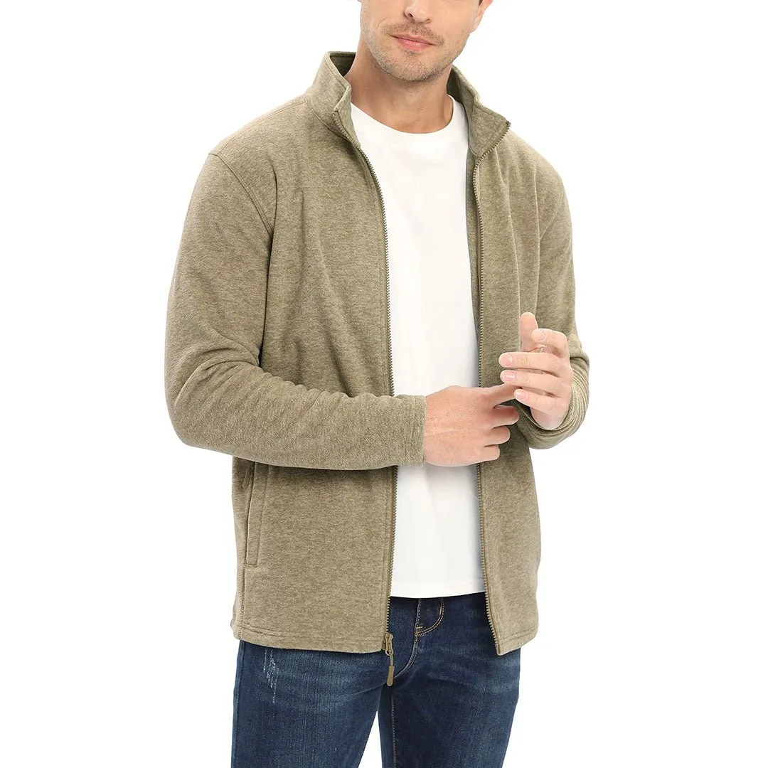Men's Fleece Jackets Full Zip Lightweight Casual Soft Warm Coats with Pockets