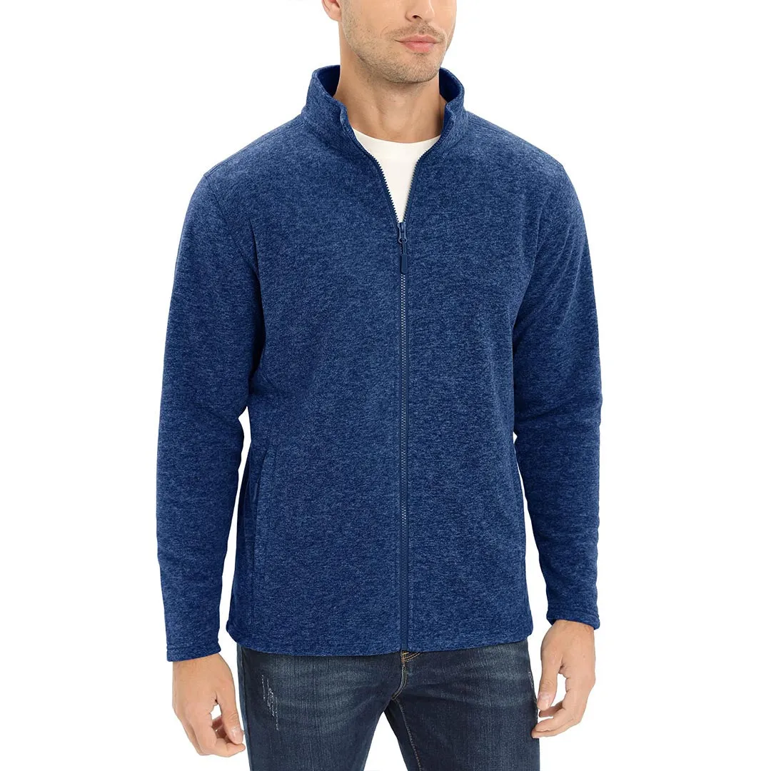 Men's Fleece Jackets Full Zip Lightweight Casual Soft Warm Coats with Pockets