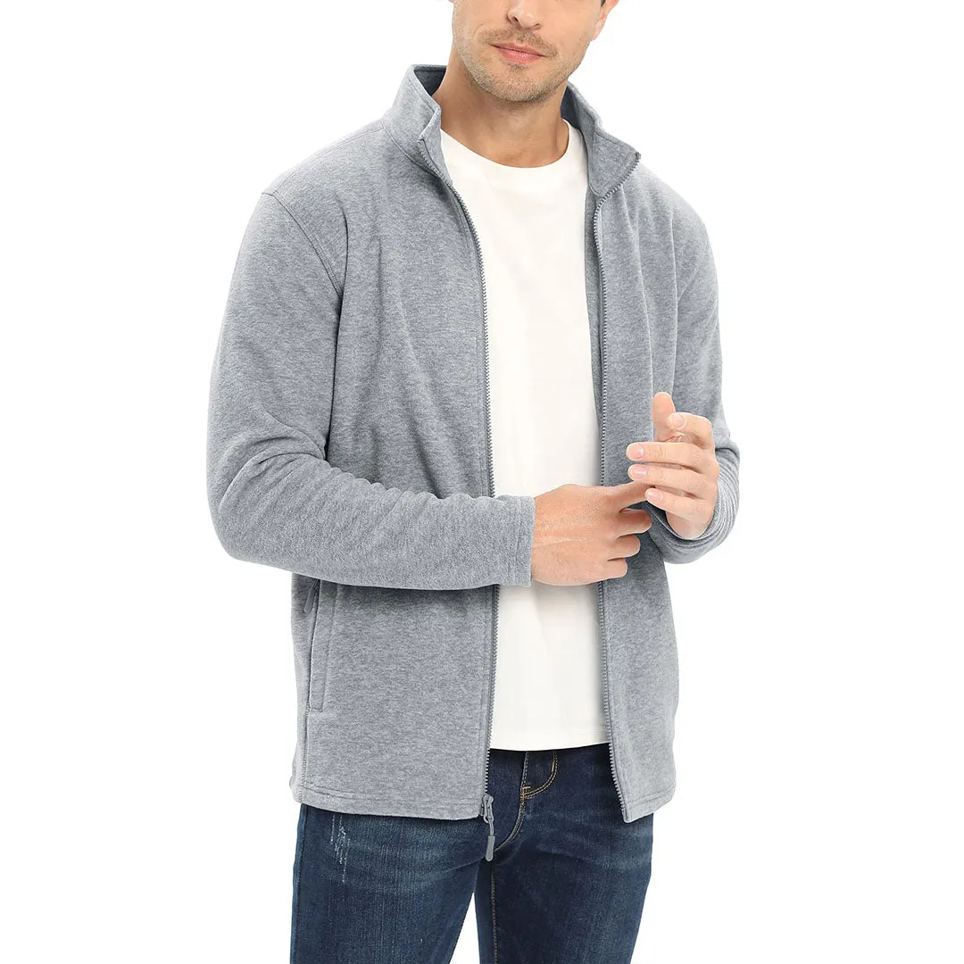 Men's Fleece Jackets Full Zip Lightweight Casual Soft Warm Coats with Pockets