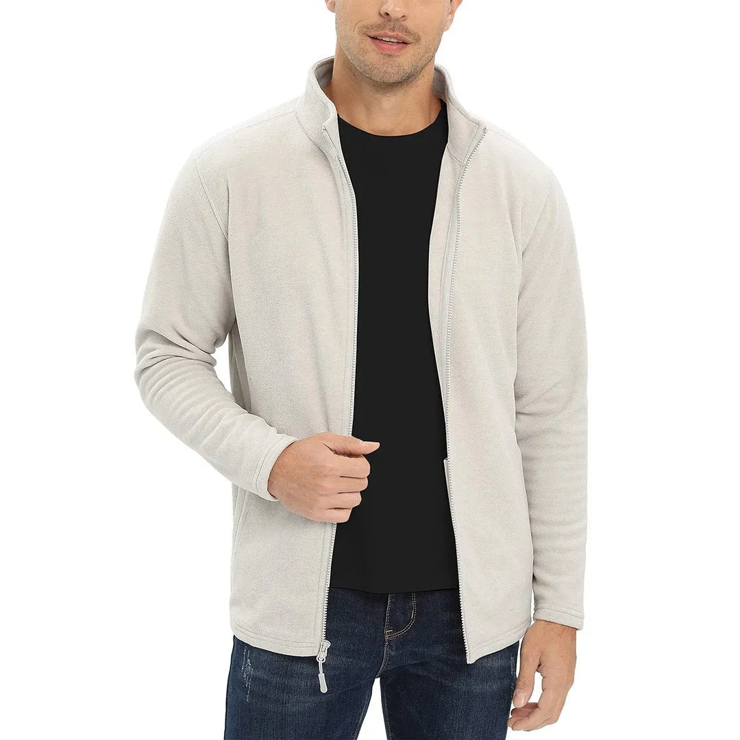 Men's Fleece Jackets Full Zip Lightweight Casual Soft Warm Coats with Pockets