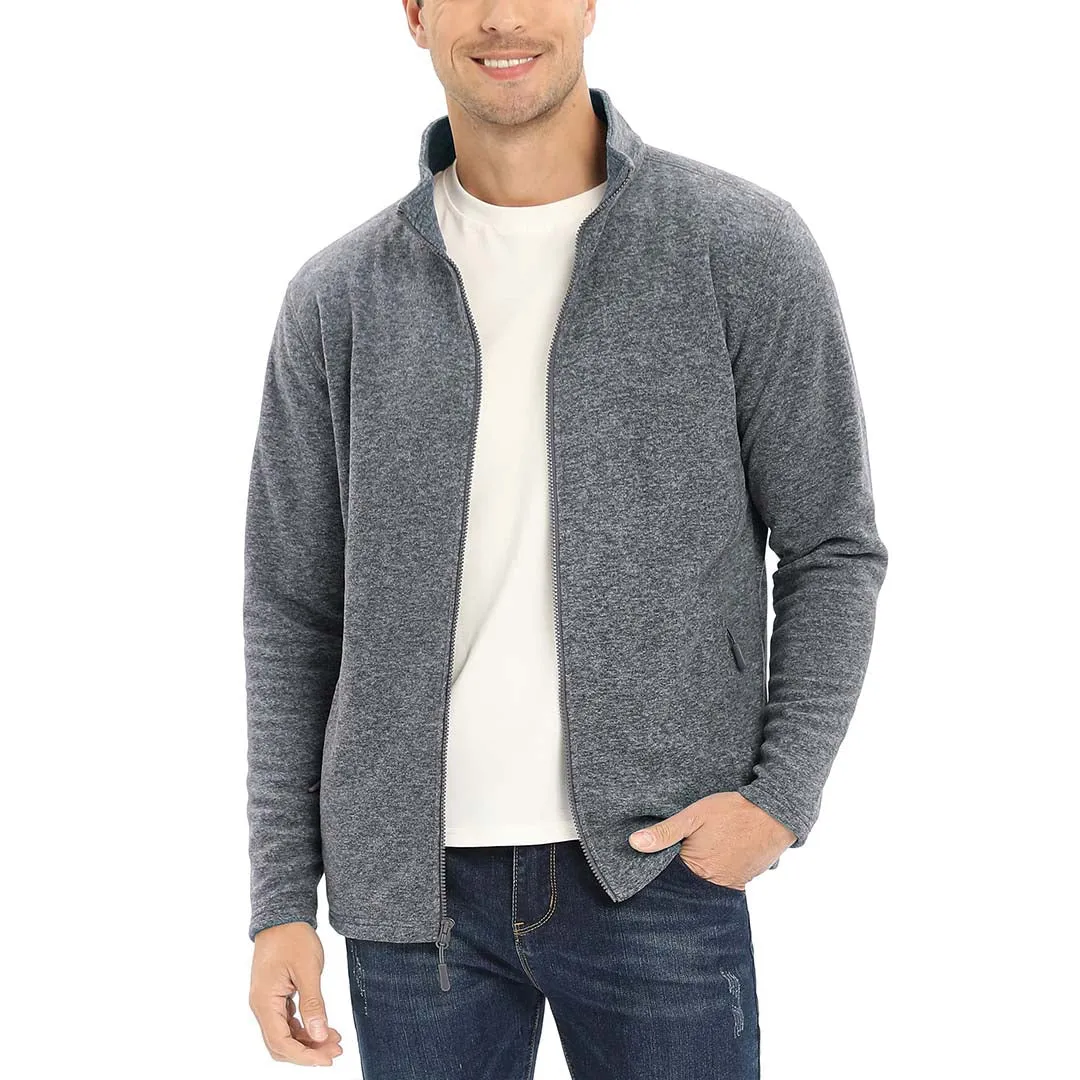 Men's Fleece Jackets Full Zip Lightweight Casual Soft Warm Coats with Pockets