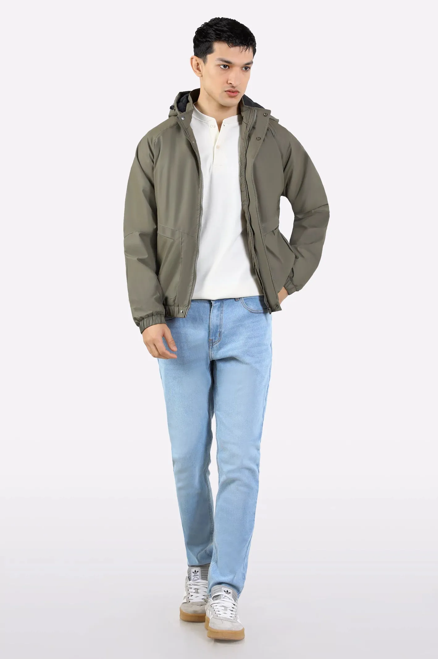 Men’s Olive Detachable Hoodie