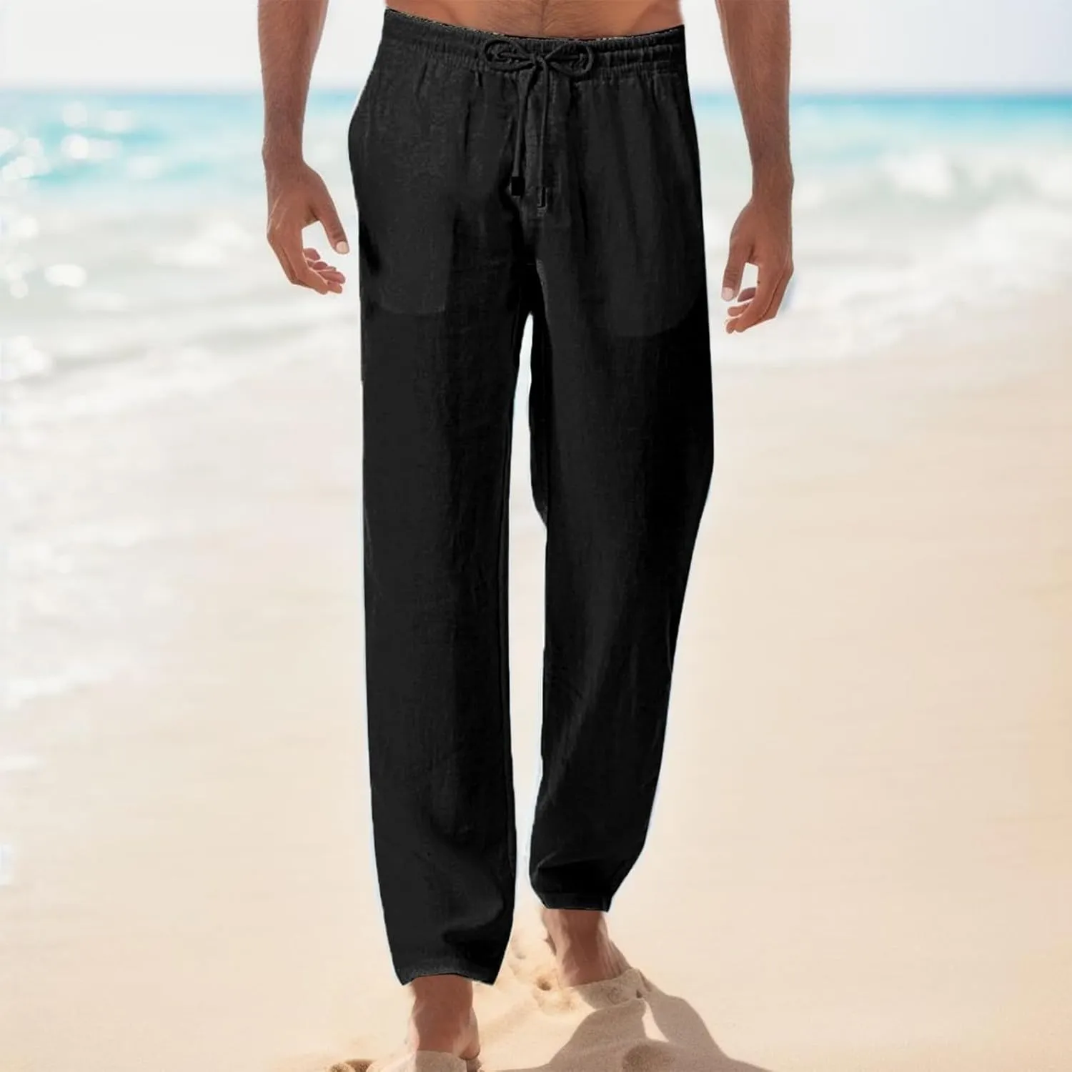 Mens Summer Lightweight Sweatpants Loose Fit Drawstring Joggers Outdoor Hiking Sports Trousers Casual Pants for Men