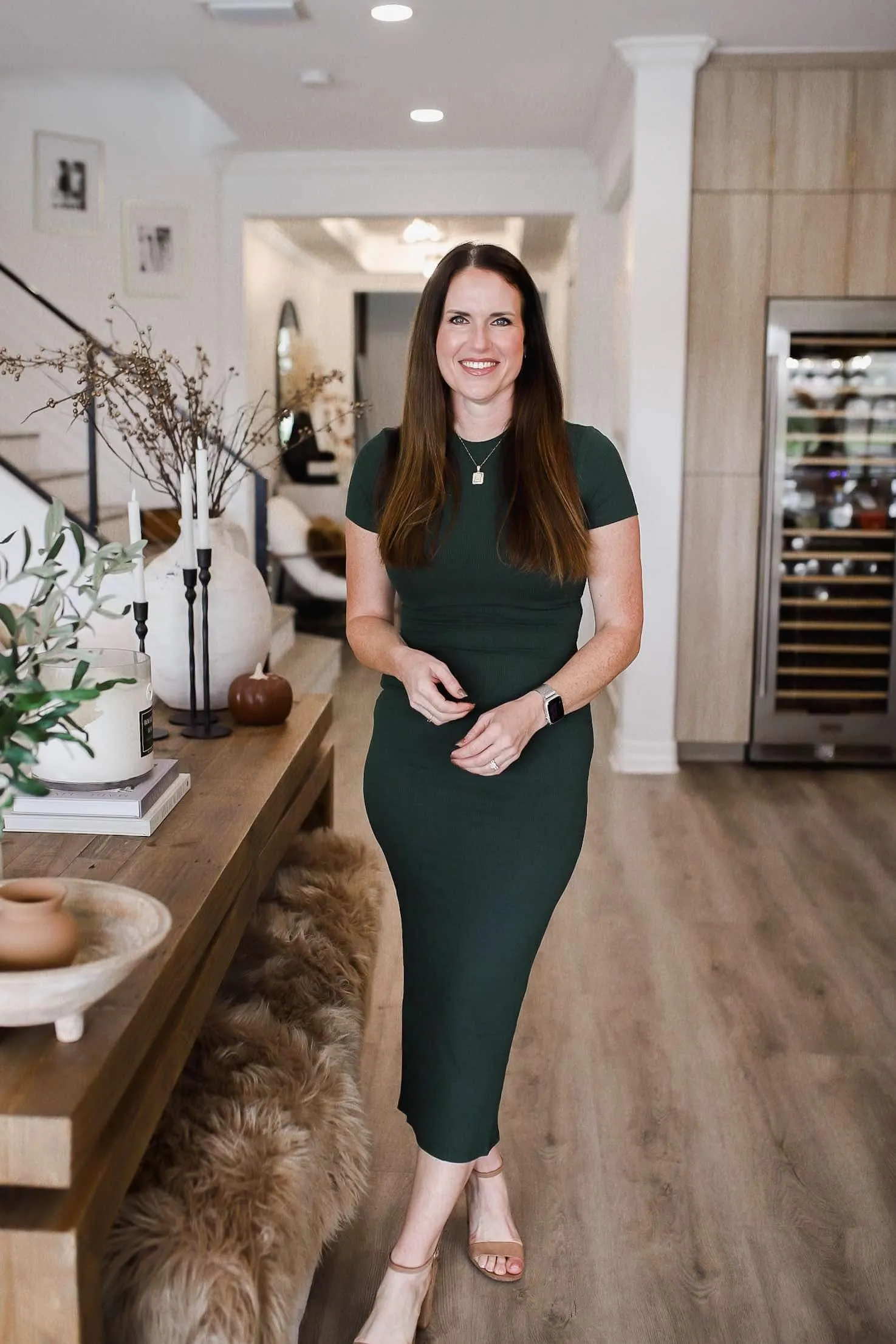Morgan Short Sleeve Midi Dress - Deep Pine