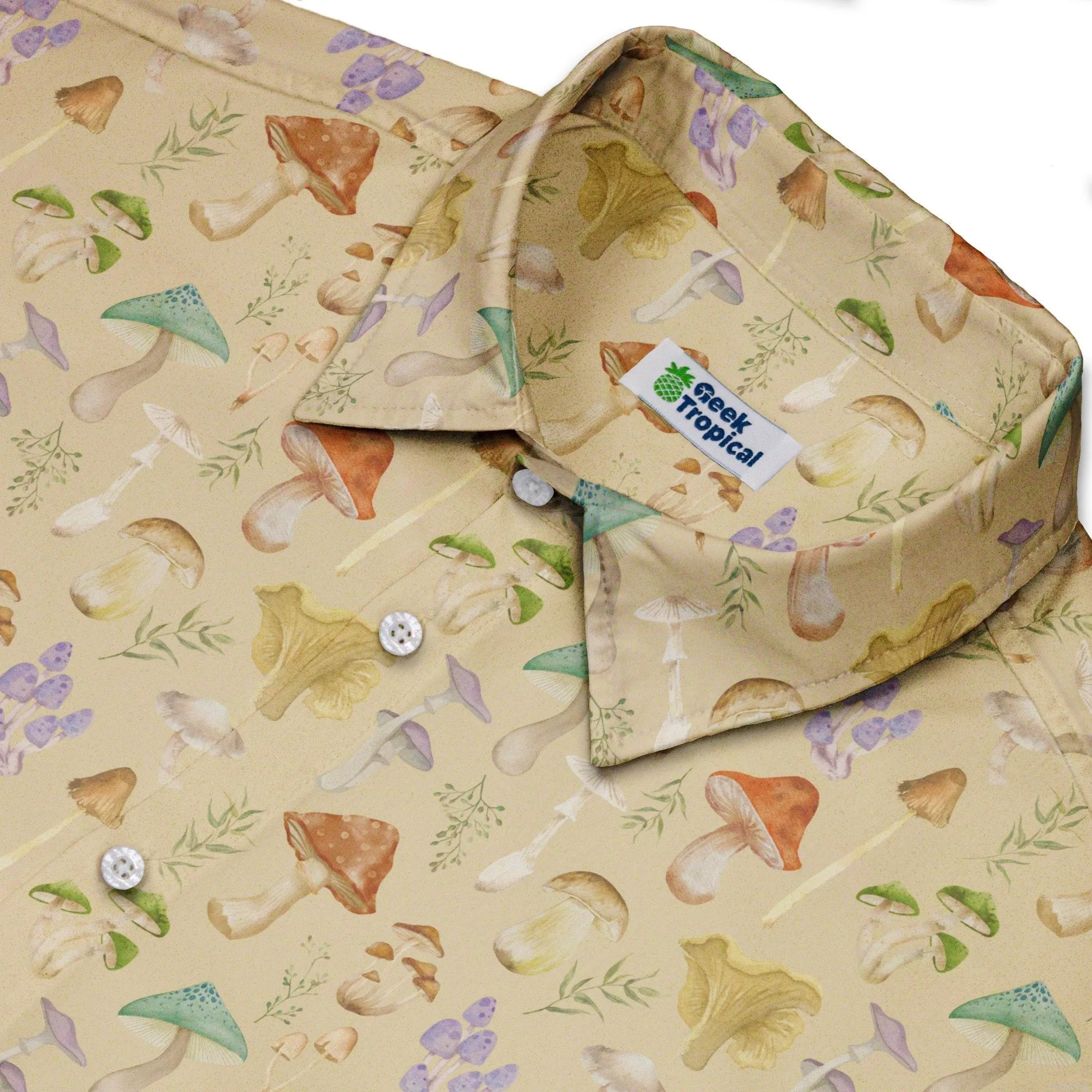 Mushroom Watercolor Button Up Shirt