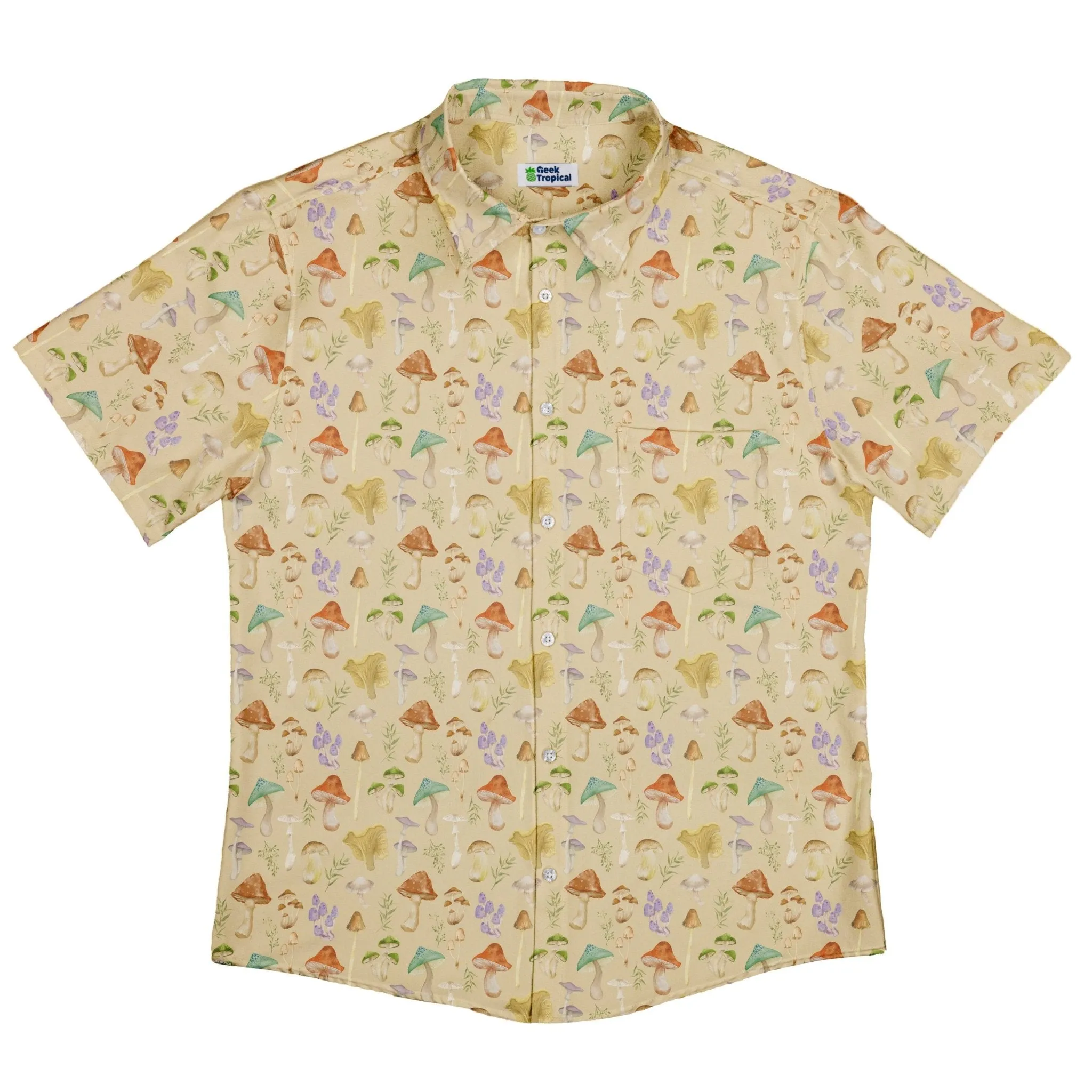 Mushroom Watercolor Button Up Shirt