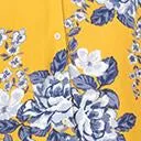 Mustard Yellow & Blue Floral Button Down Midi Dress