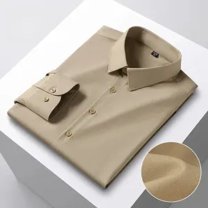 New in shirt hight qulity silk solid color long-sleeve shirts for men