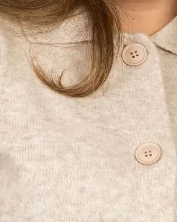 Olivia Cardigan Collar Buttons Pockets | Beige