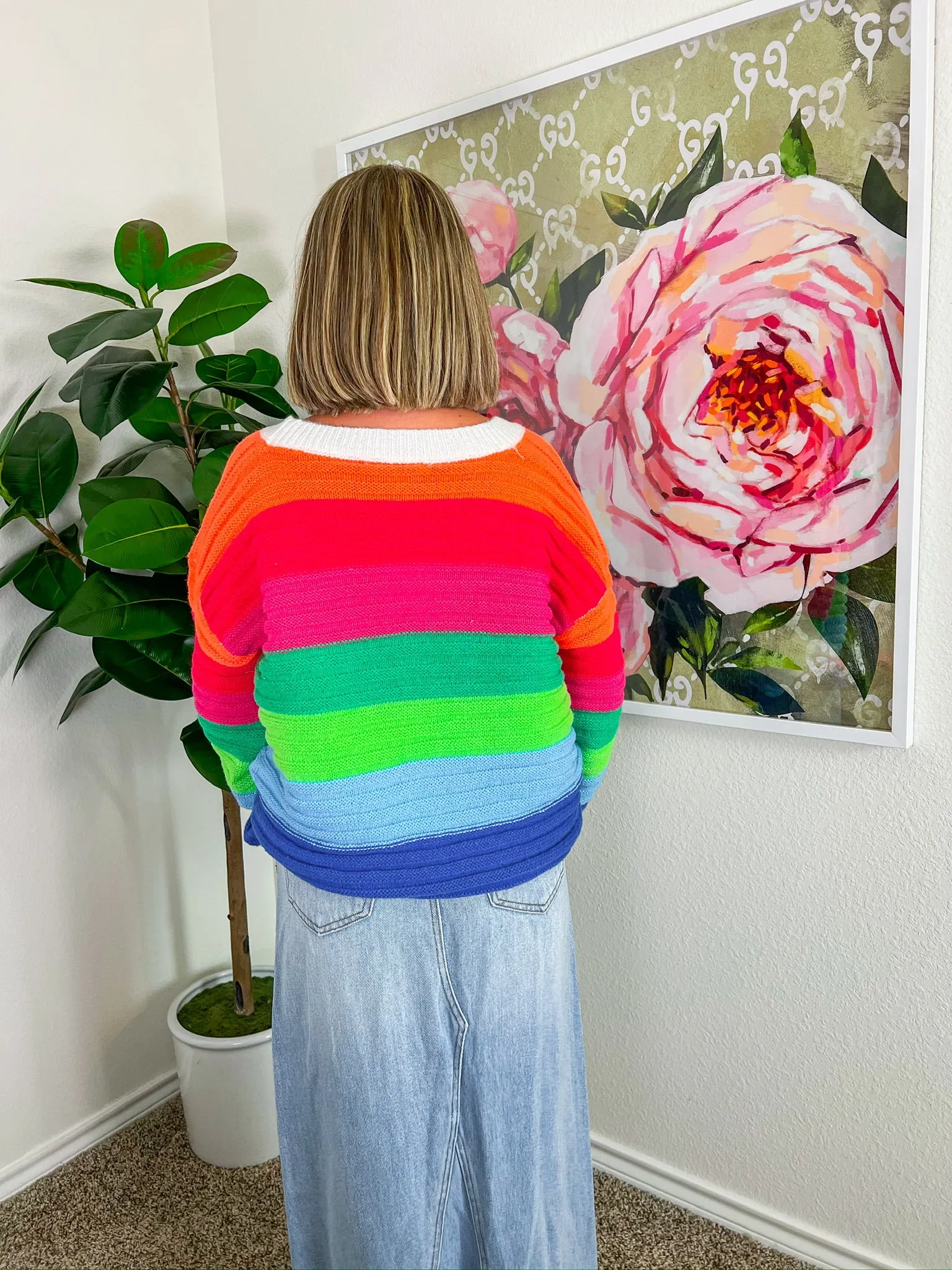 Over The Rainbow Cardigan - Multi Stripe