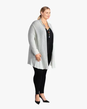 Ivory Oxana Accordion-Pleat Stylish Cardigan
