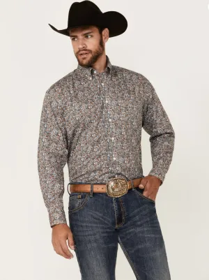 Panhandle Men's Paisley Print Long Sleeve Button-Down Stretch Western Shirt