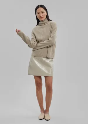 Proenza Schouler White Label Vinyl Mini Skirt - Fawn