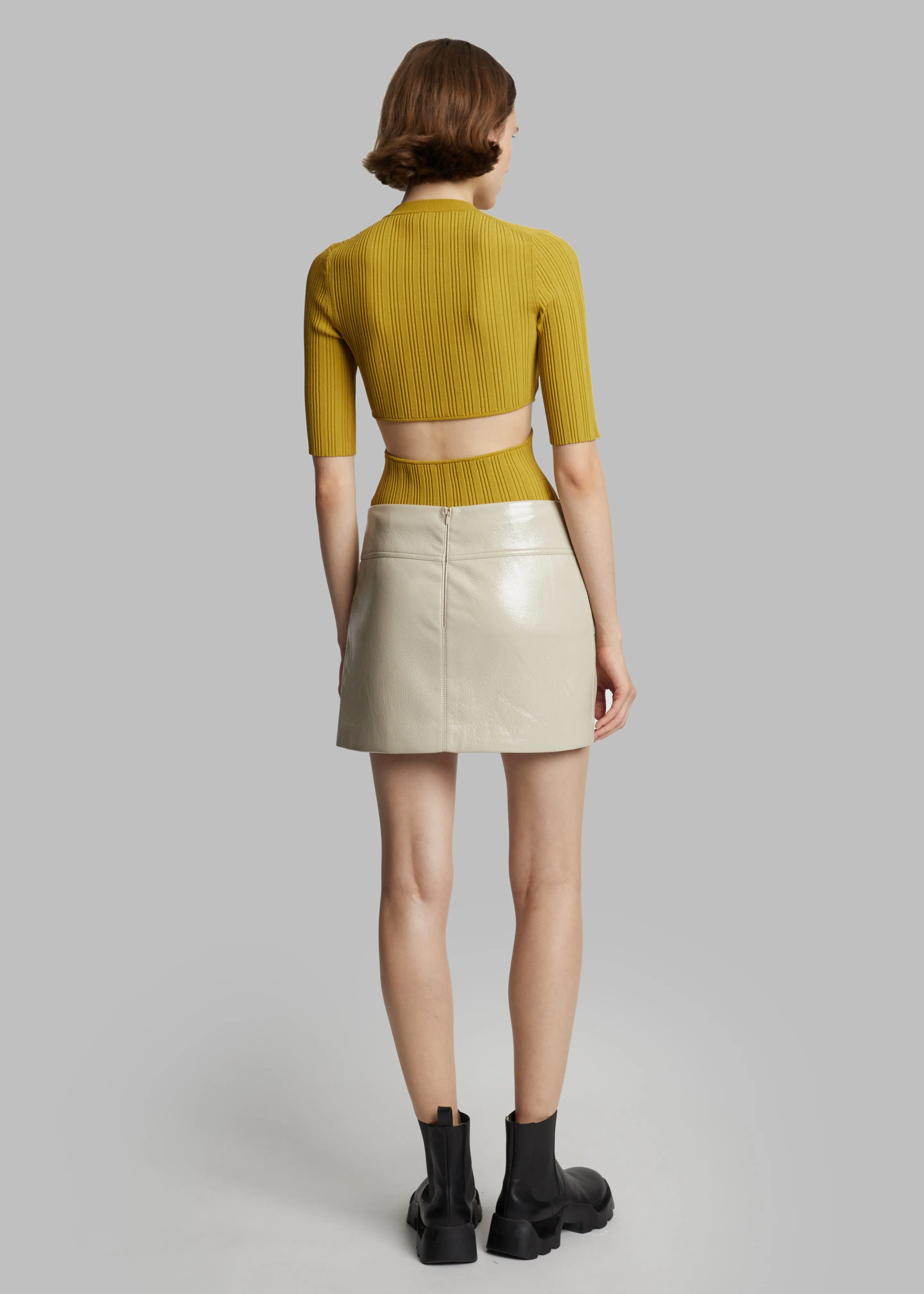 Proenza Schouler White Label Vinyl Mini Skirt - Fawn