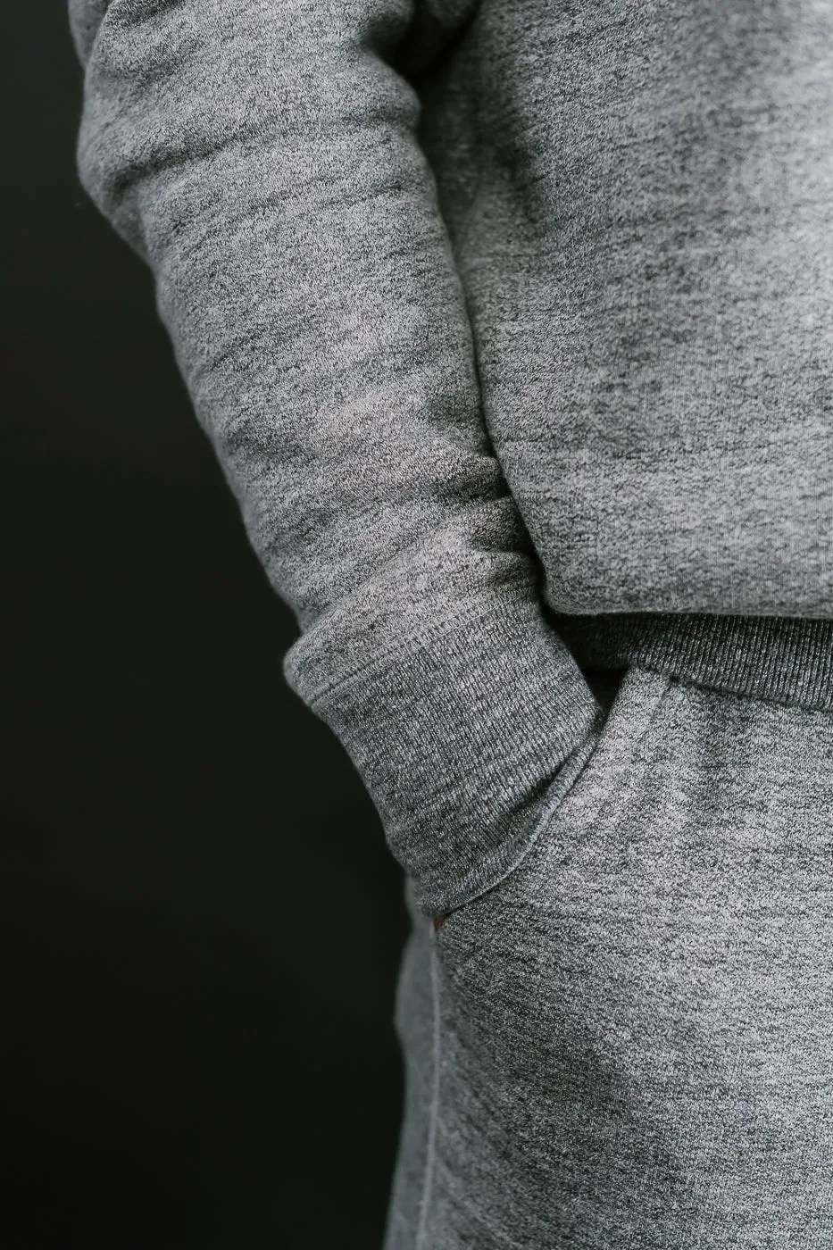 Pullover Crewneck Fleeced Foxfibre® - Charcoal