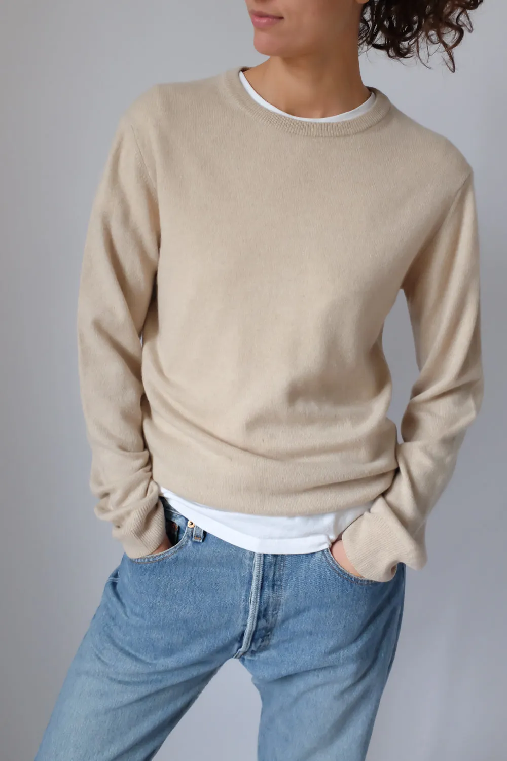 PURE CASHMERE BEIGE SWEATER