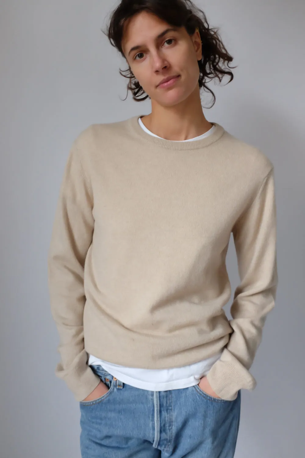 PURE CASHMERE BEIGE SWEATER