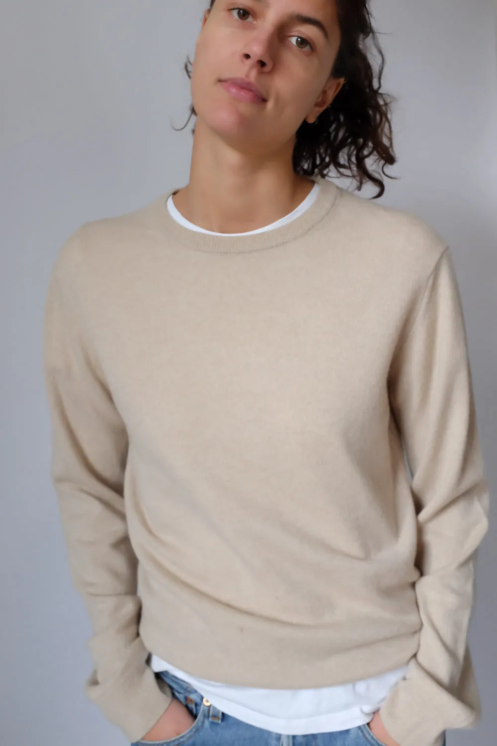 PURE CASHMERE BEIGE SWEATER