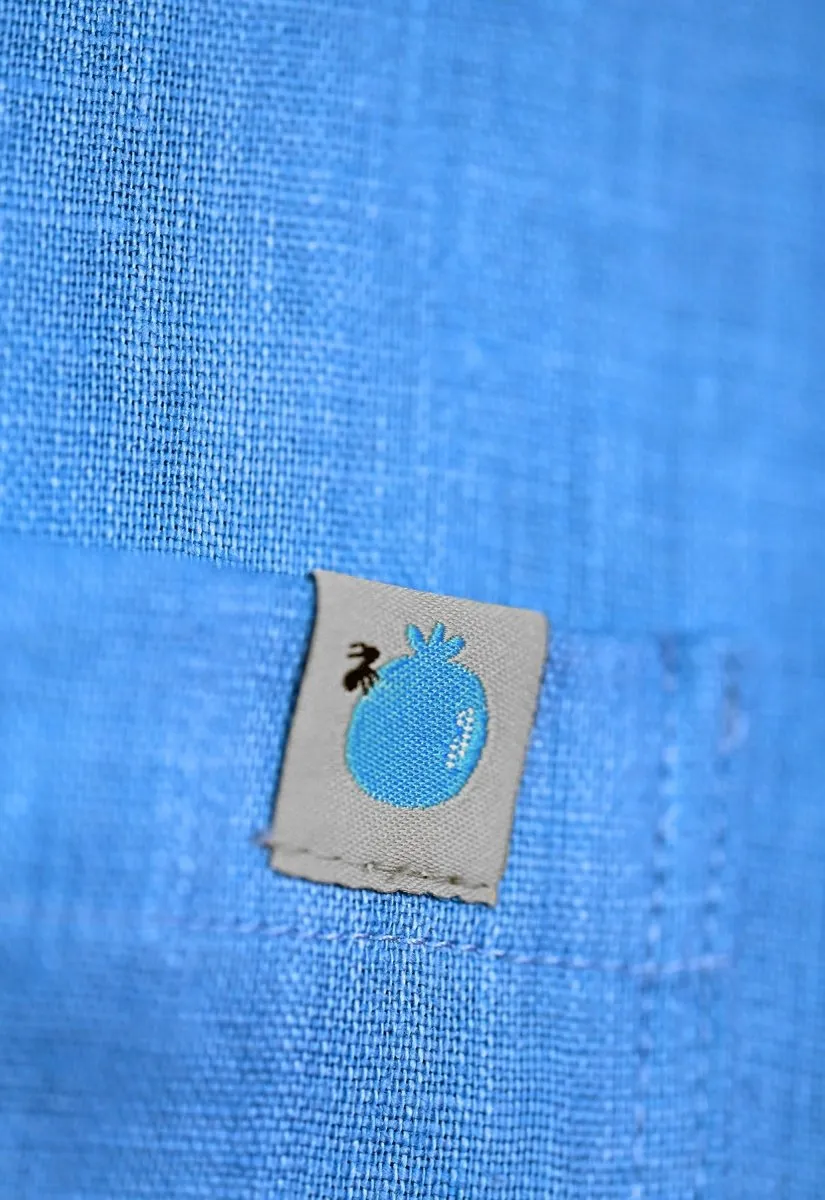 "Tutti Frutti" Linen Shirt - Blueberry