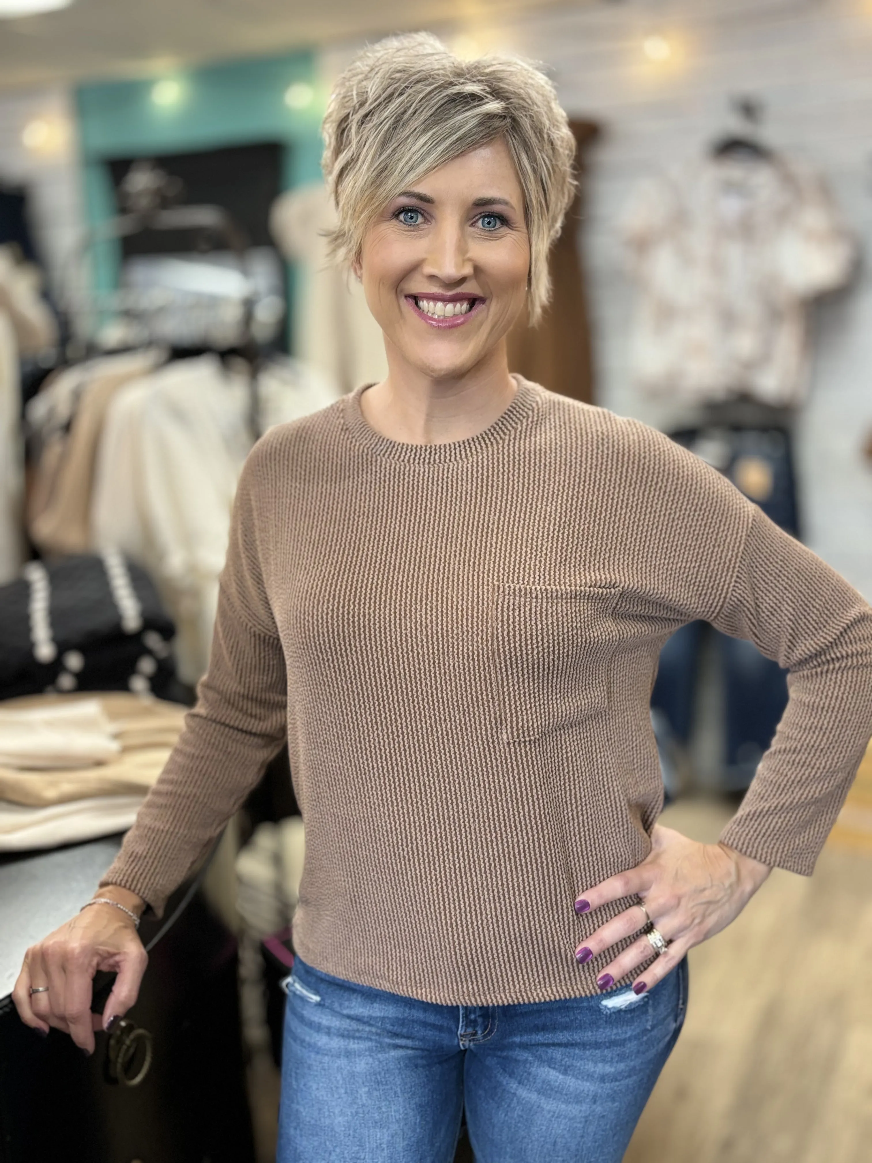 Reese Ribbed Long Sleeve Top