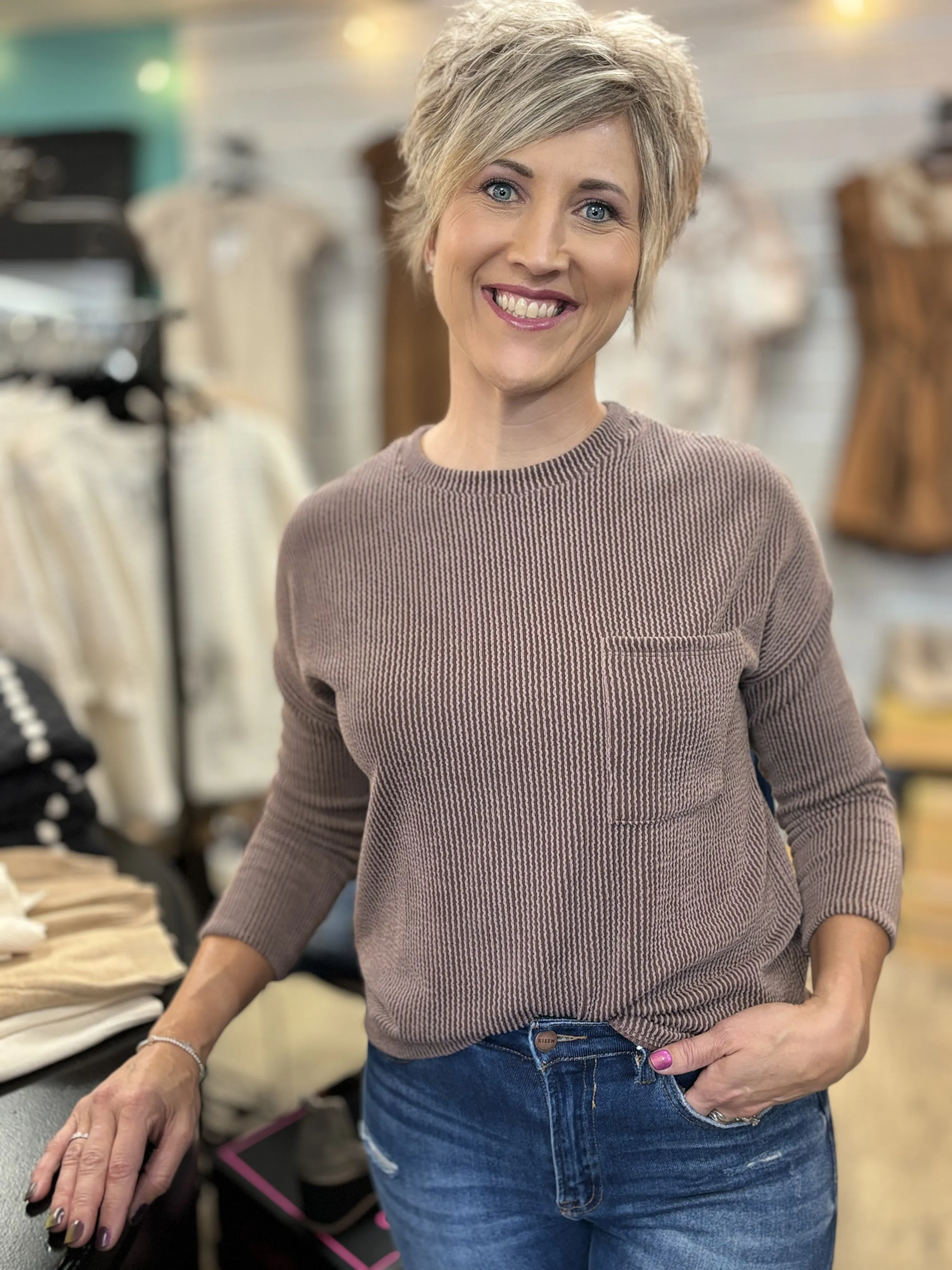 Reese Ribbed Long Sleeve Top