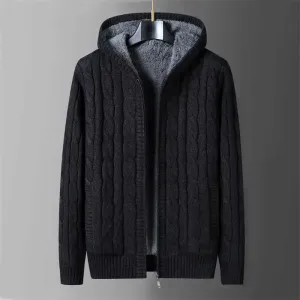 Reversible Double-Faced Cardigan with Hood