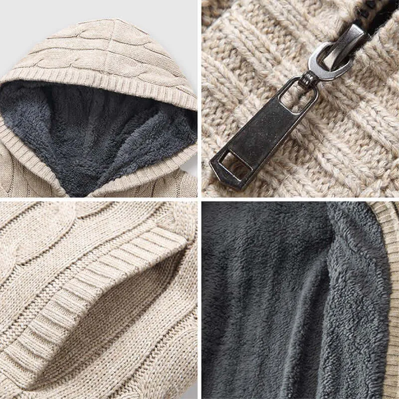 Reversible Double-Faced Cardigan with Hood
