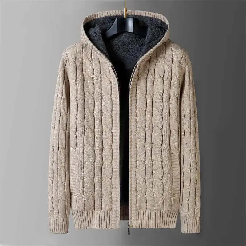 Reversible Double-Faced Cardigan with Hood