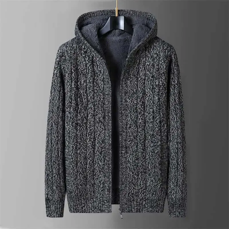 Reversible Double-Faced Cardigan with Hood