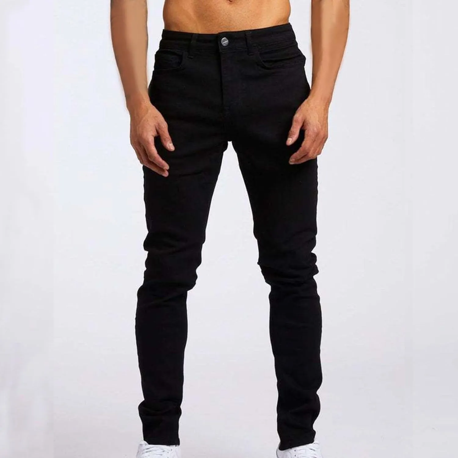 Ripped Jeans Men Slim Fit Vintage Straight Leg Jeans Loose Fit Skateboard Denim Pants Casual Streetwear