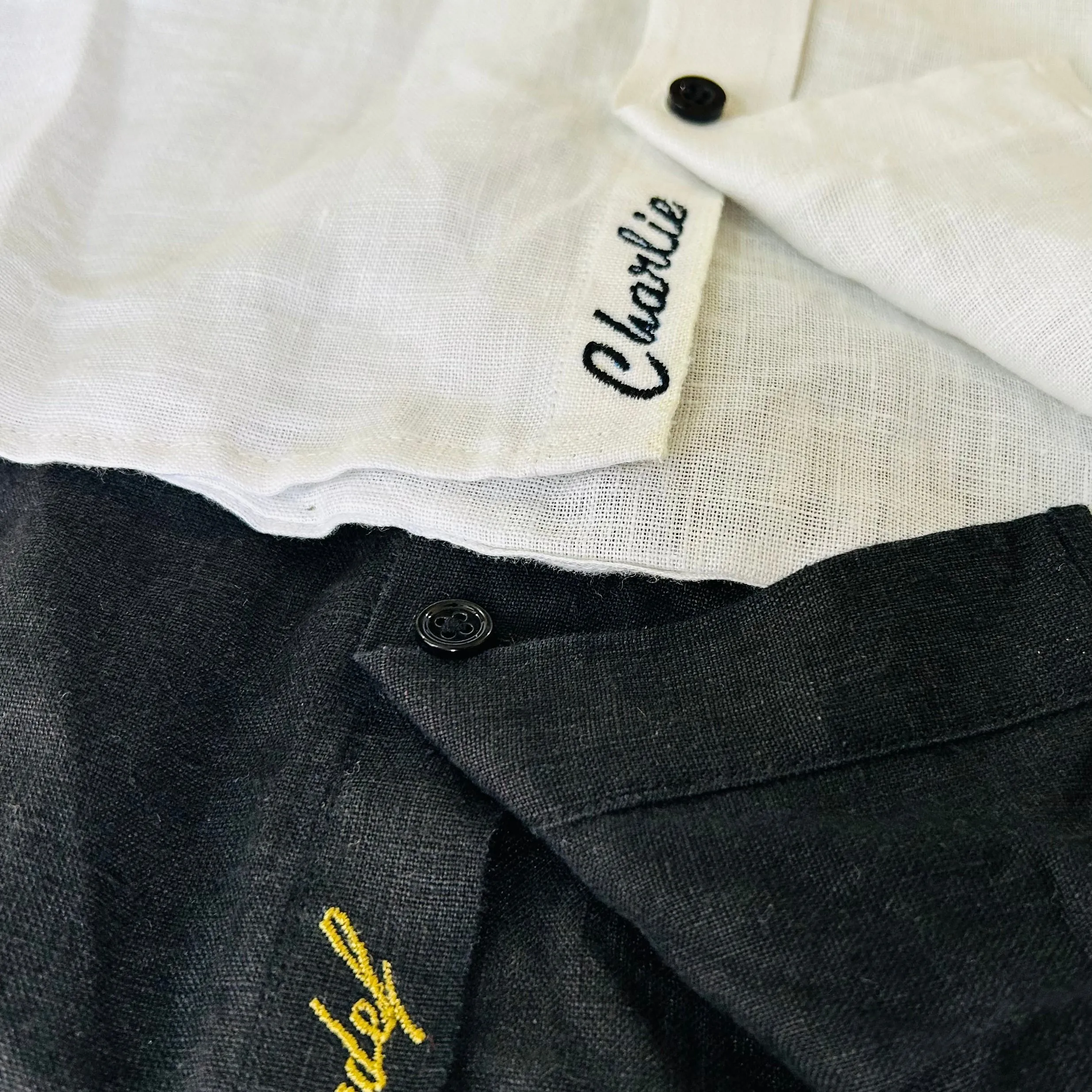 SIGNATURE Custom Monogram Linen Shirt for Women | Pure Linen