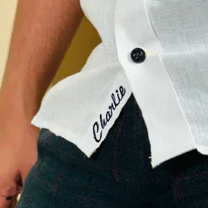 SIGNATURE Custom Monogram Linen Shirt for Women | Pure Linen
