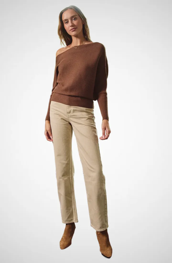 Slightly One Shoulder Off Sweater