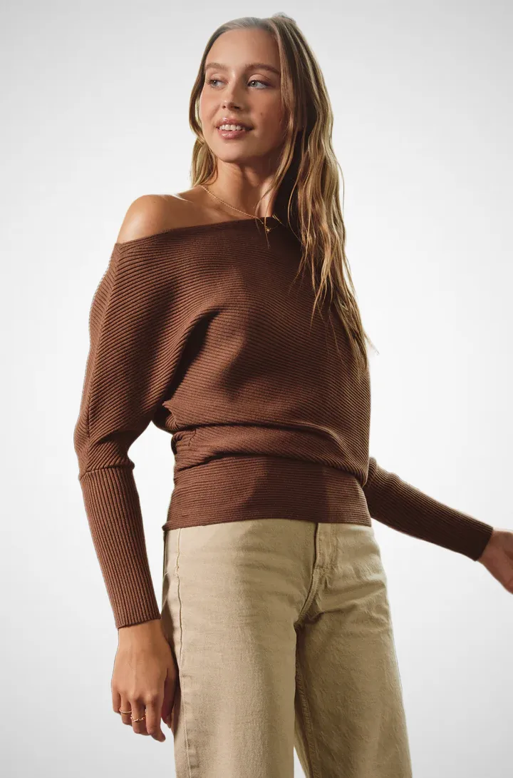 Slightly One Shoulder Off Sweater